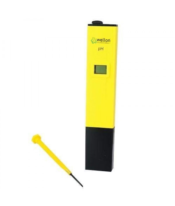 WELLON Digital LCD Pocket Pen Type Ph Meter for Water Purity Pool Aquarium Measurement, Yellow